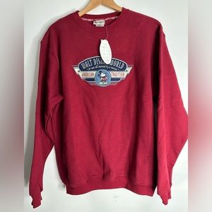 Walt Disney World  Sweatshirt Mickey Mouse  Burgundy Wine Sz M